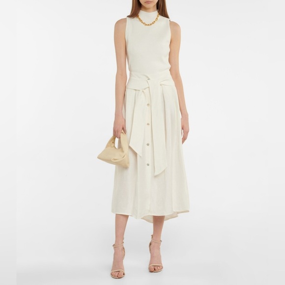 Vince Dresses & Skirts - Vince - Belted linen-blend Midi Skirt Size M‎